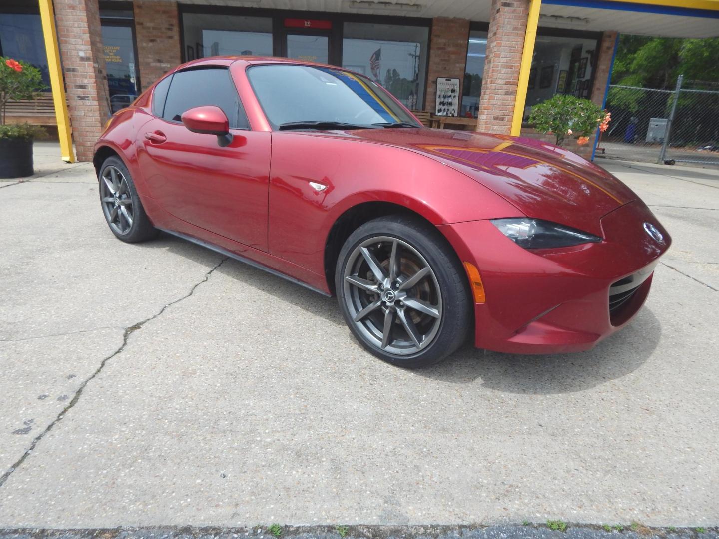 2018 Maroon /Charcoal Leather Mazda MX-5 Miata RF Grand Touring 6MT (JM1NDAM78J0) with an 2.0L L4 DOHC 16V engine, 6M transmission, located at 3120 W Tennessee St, Tallahassee, FL, 32304-1002, (850) 575-6702, 30.458841, -84.349648 - Used Car Supermarket is proud to present you with this loaded immaculate 2018 Mazda MX-5 Miata Grand Touring Hardtop Convertible with leather and Navigation. Used Car Supermarket prides itself in offering you the finest pre-owned vehicle in Tallahassee. Used Car Supermarket has been locally family o - Photo#0