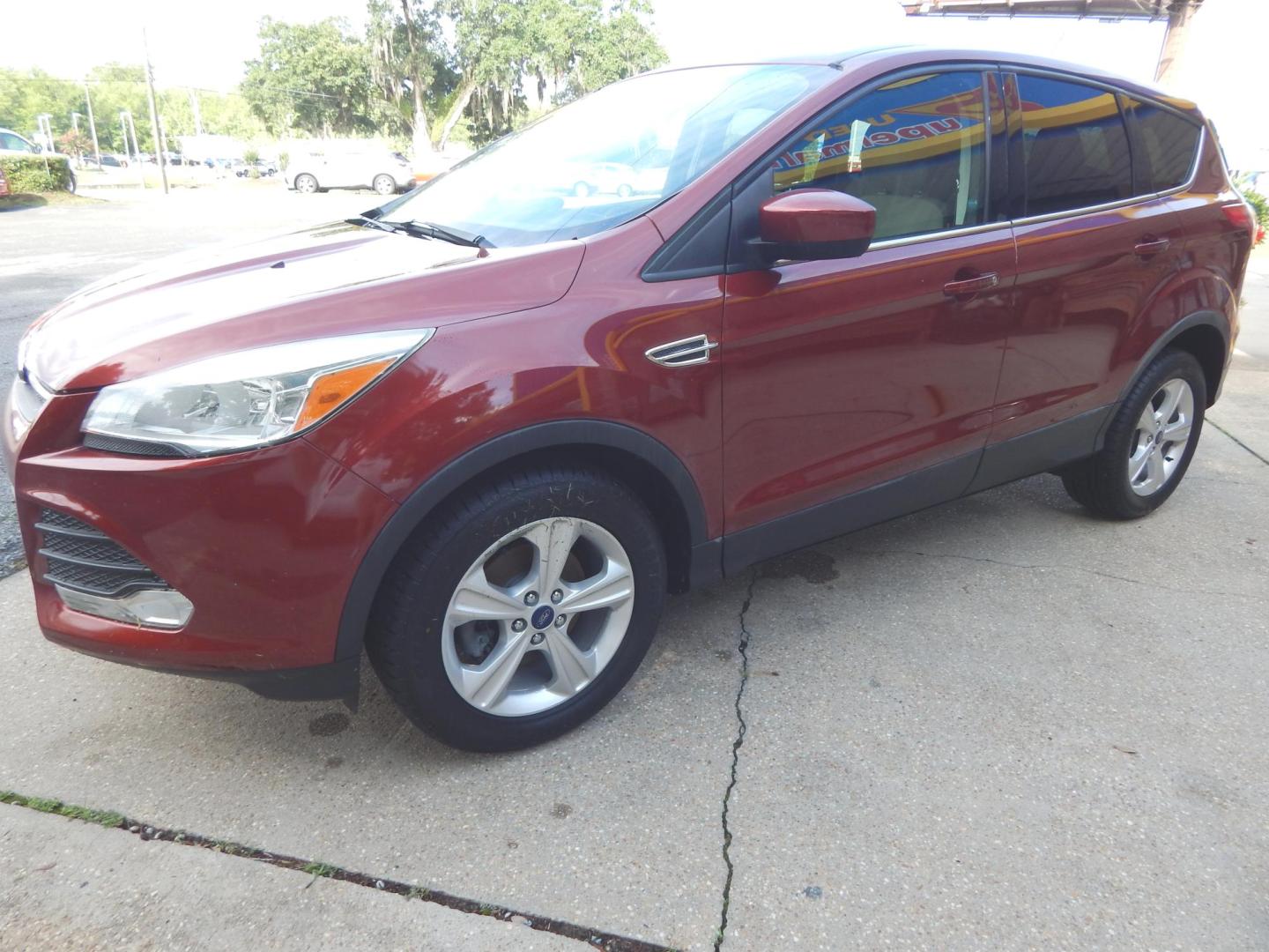 2014 Maroon /Two Tone Gray Ford Escape SE FWD (1FMCU0GX8EU) with an 1.6L L4 DOHC 16V engine, Automatic transmission, located at 3120 W Tennessee St, Tallahassee, FL, 32304-1002, (850) 575-6702, 30.458841, -84.349648 - Used Car Supermarket is proud to present you with this loaded immaculate 2014 Ford Escape SE with low miles. Used Car Supermarket prides itself in offering you the finest pre-owned vehicle in Tallahassee. Used Car Supermarket has been locally family owned and operated for over a half century. Our Es - Photo#1