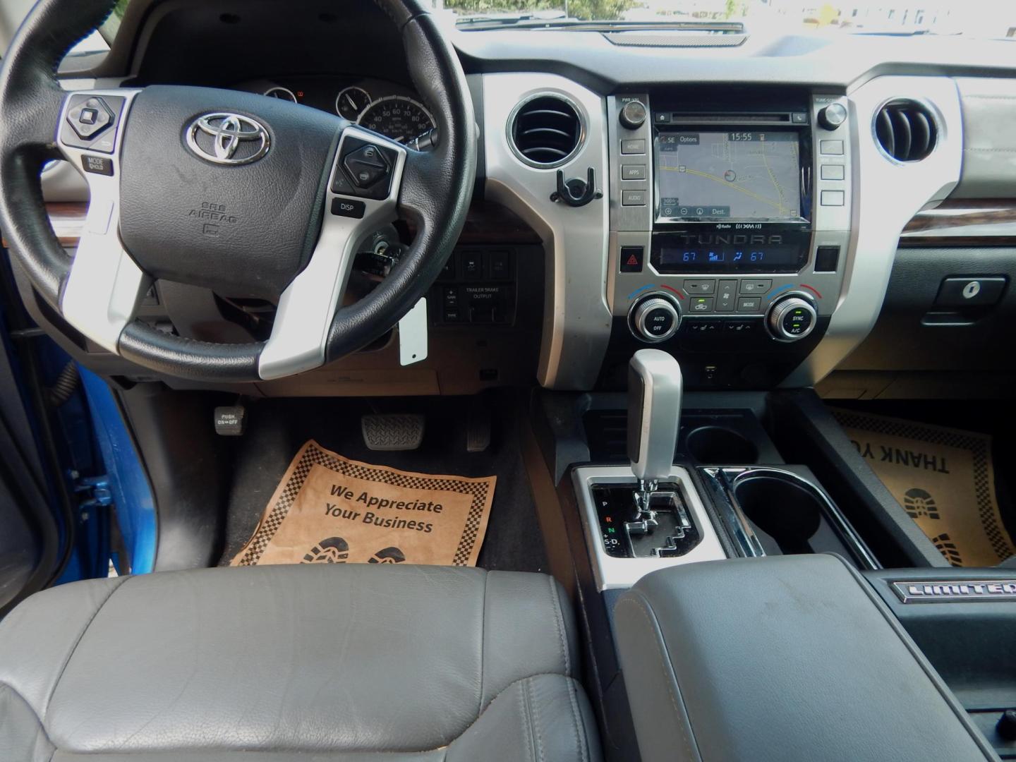 2016 Blue /Gray Leather Toyota Tundra Limited 5.7L FFV Crew Max (5TFFW5F12GX) with an 5.7L V8 DOHC 32V FFV engine, Automatic transmission, located at 3120 W Tennessee St, Tallahassee, FL, 32304-1002, (850) 575-6702, 30.458841, -84.349648 - Photo#3