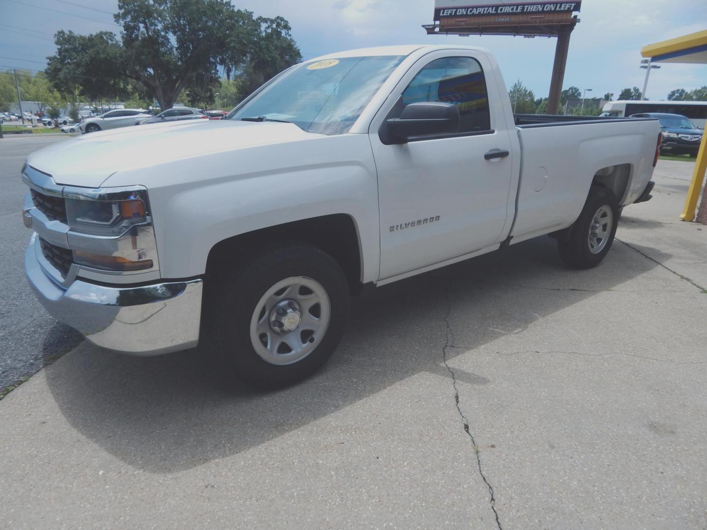 2018 White /Charcoal Chevrolet Silverado 1500 Work Truck Long Bed 2WD (1GCNCNEH0JZ) with an 4.3L V6 engine, Automatic transmission, located at 3120 W Tennessee St, Tallahassee, FL, 32304-1002, (850) 575-6702, 30.458841, -84.349648 - Used Car Supermarket is proud to present you with this loaded immaculate 2018 Chevy Silverado 1500 W/T. Used Car Supermarket prides itself in offering you the finest pre-owned vehicle in Tallahassee. Used Car Supermarket has been locally family owned and operated for over 49 years. Our Silverado has - Photo#1