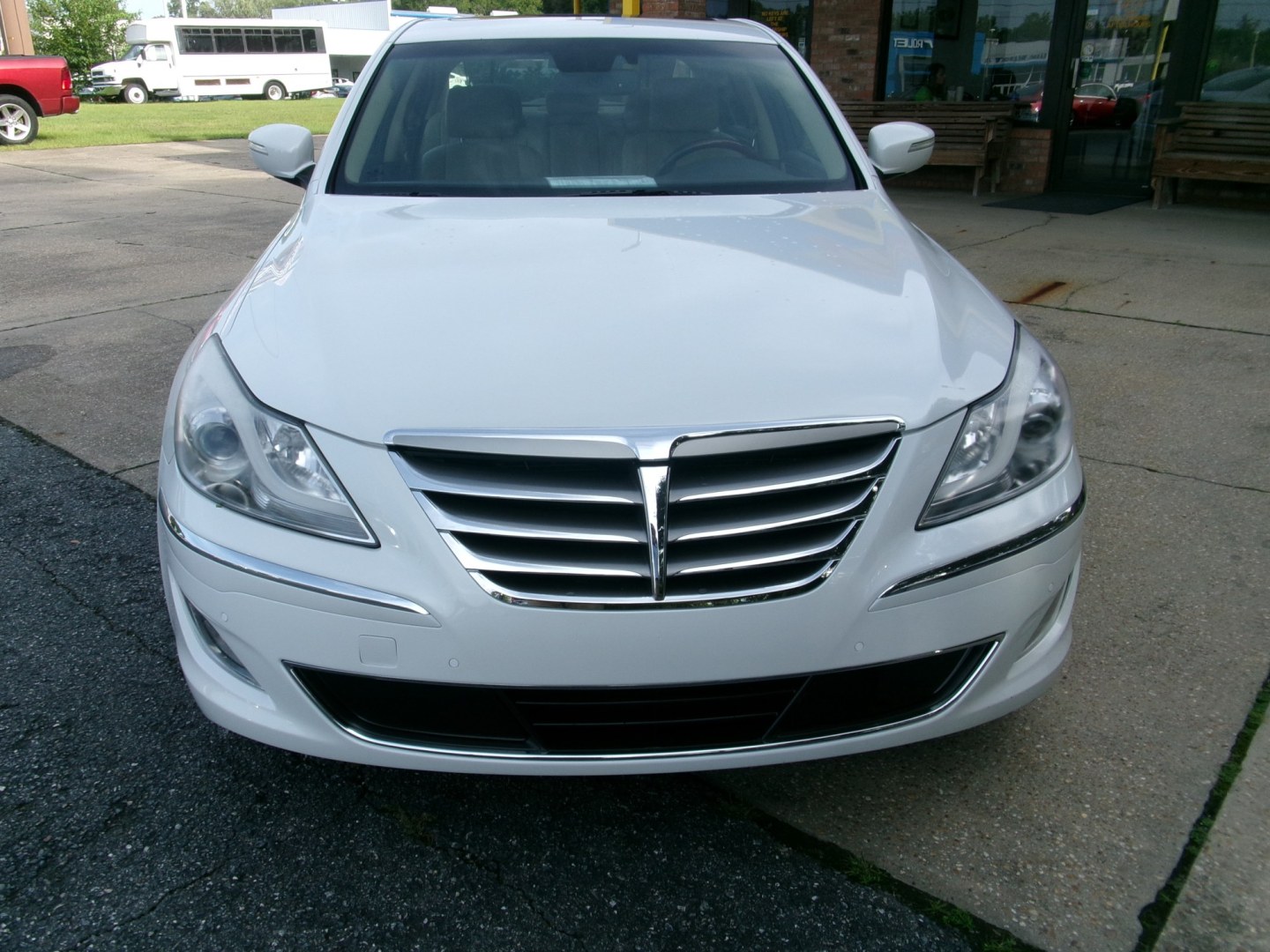 2012 White /Tan Leather Hyundai Genesis 4.6L (KMHGC4DF0CU) with an 4.6L V8 DOHC 32V engine, Automatic transmission, located at 3120 W Tennessee St, Tallahassee, FL, 32304-1002, (850) 575-6702, 30.458841, -84.349648 - Used Car Supermarket is proud to present you with this loaded immaculate 2012 Genesis Luxury Sedan 4.6L with leather, sunroof, Navigation and low miles. Used Car Supermarket prides itself in offering you the finest pre-owned vehicle in Tallahassee. Used Car Supermarket has been locally family owned- Photo#1