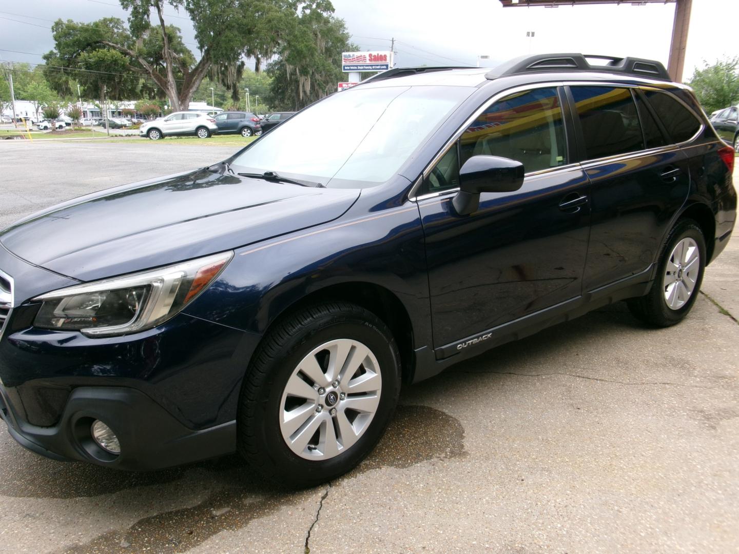 2018 Blue /Tan Subaru Outback 2.5i Premium (4S4BSADC6J3) with an 2.5L H4 DOHC 16V engine, Automatic transmission, located at 3120 W Tennessee St, Tallahassee, FL, 32304-1002, (850) 575-6702, 30.458841, -84.349648- Photo#2